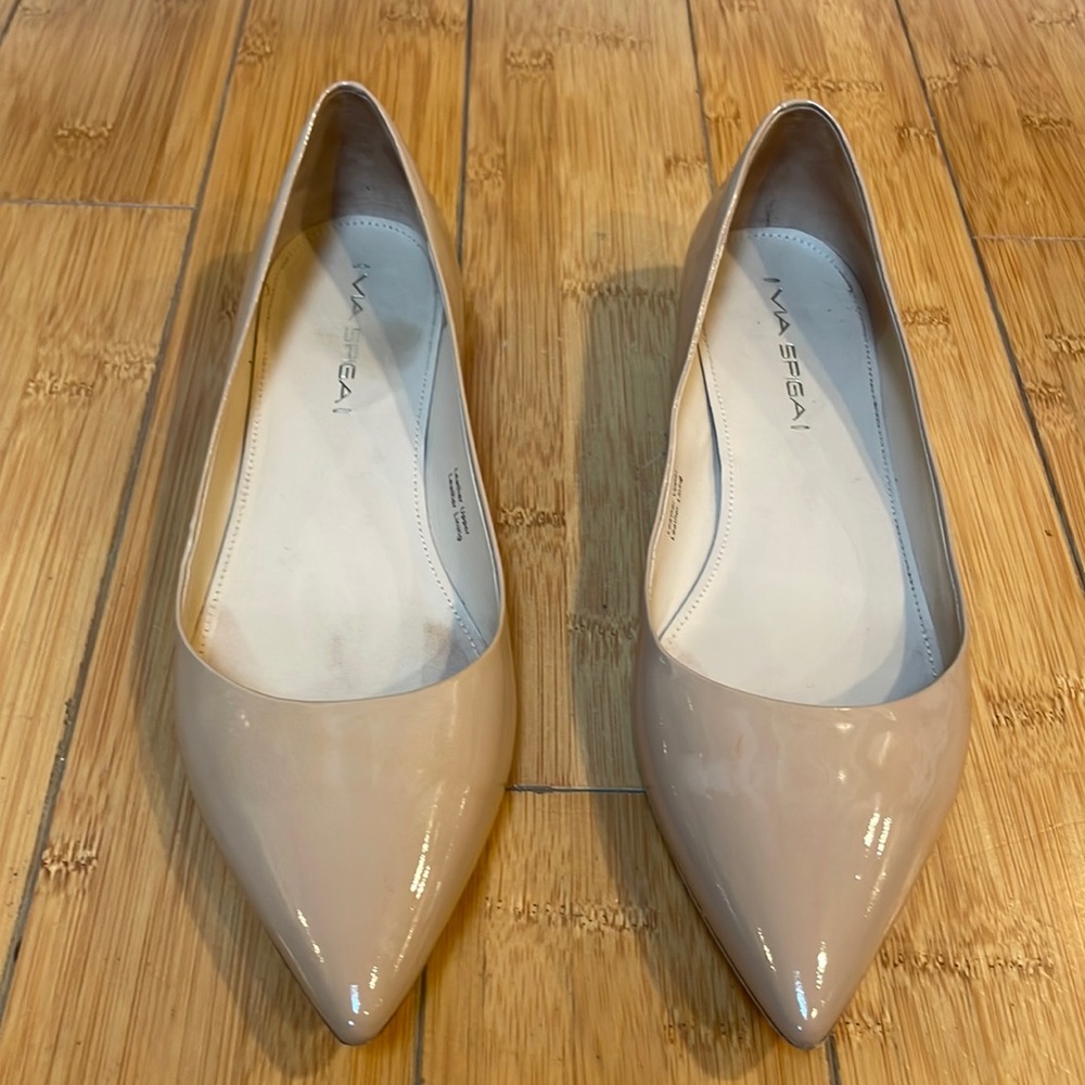 Via Spiga Patent Nude Flats